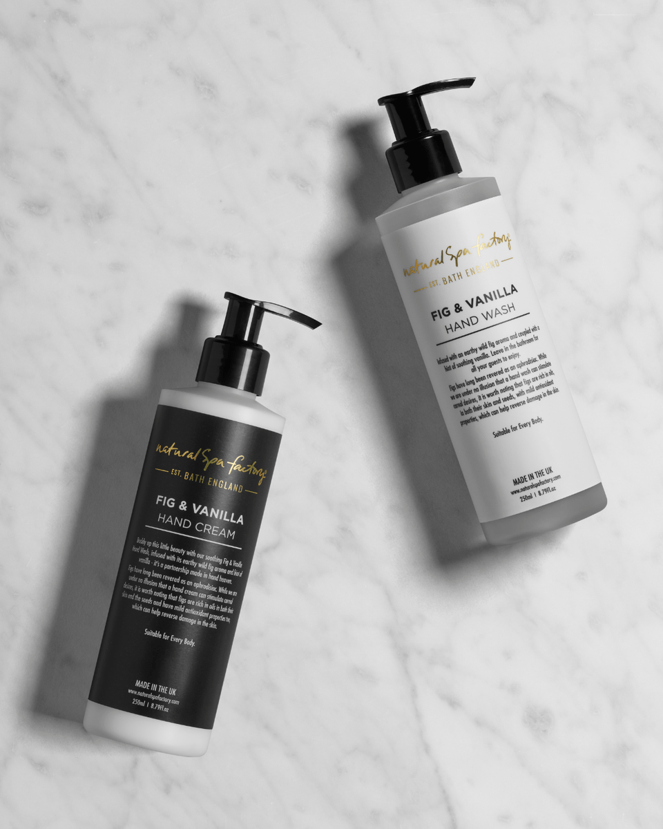 Natural Fig and Vanilla Body Wash and Body Lotion Set Natural