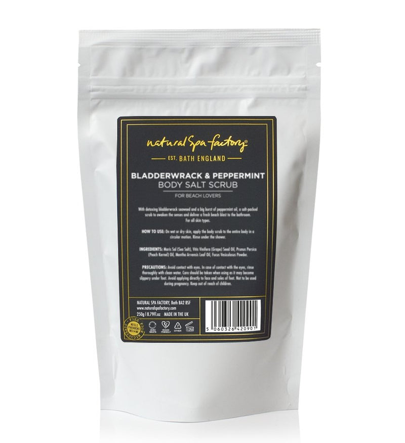 Bladderwrack & Peppermint Salt Body Scrub - Stimulating (250g) - Vegan Friendly