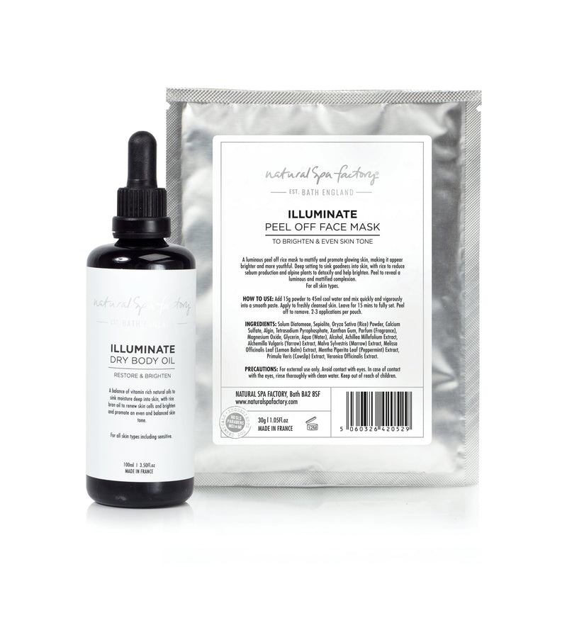 Illuminate Dry Body Oil and Face Mask Set
