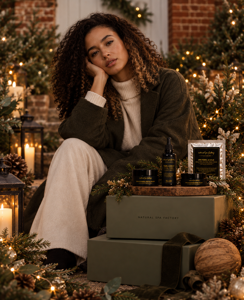 Empty Luxury Green Gift Box with Emblazoned Gold Logo
