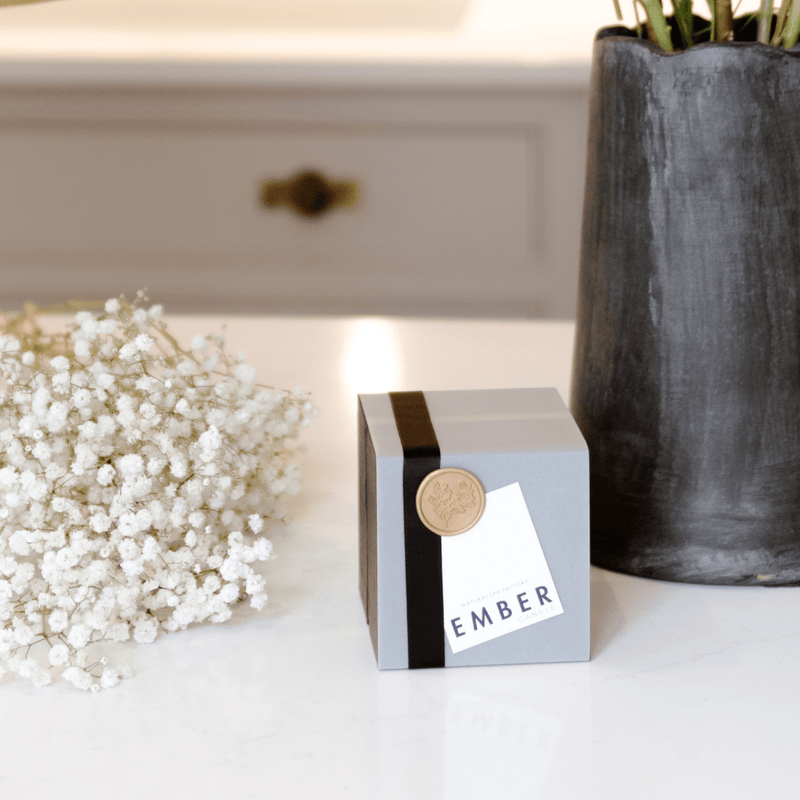 EMBER Luxury Hand-poured Tiare Massage Oil Candle 170g - for soft skin