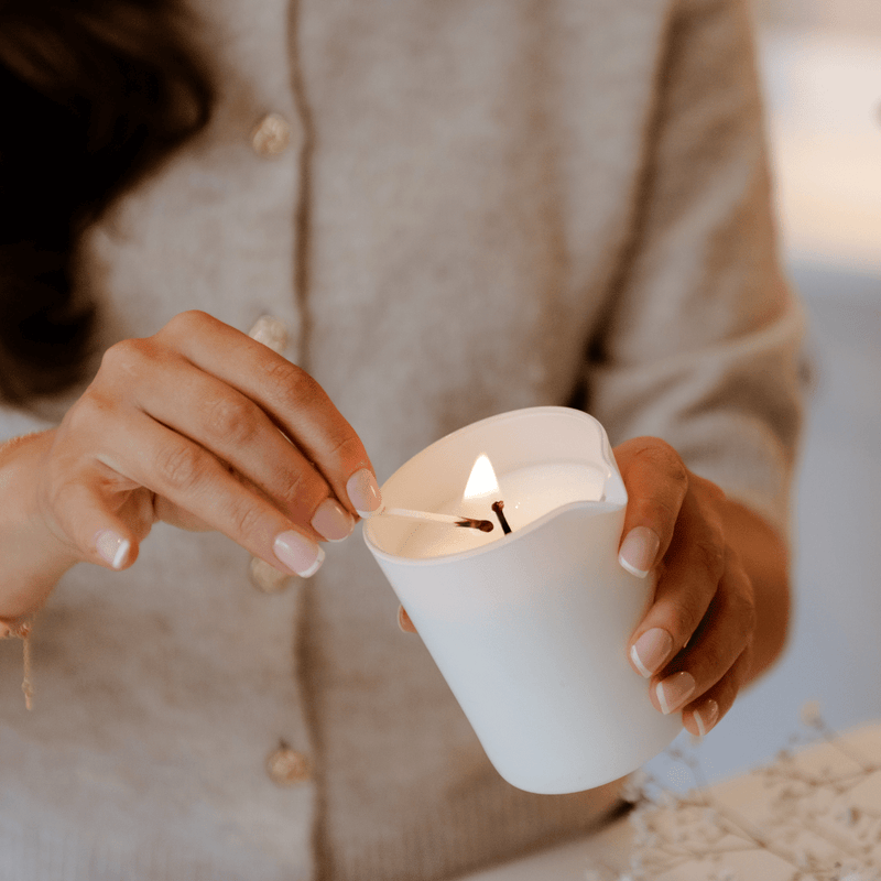 EMBER Luxury Hand-poured Tiare Massage Oil Candle 170g - for soft skin