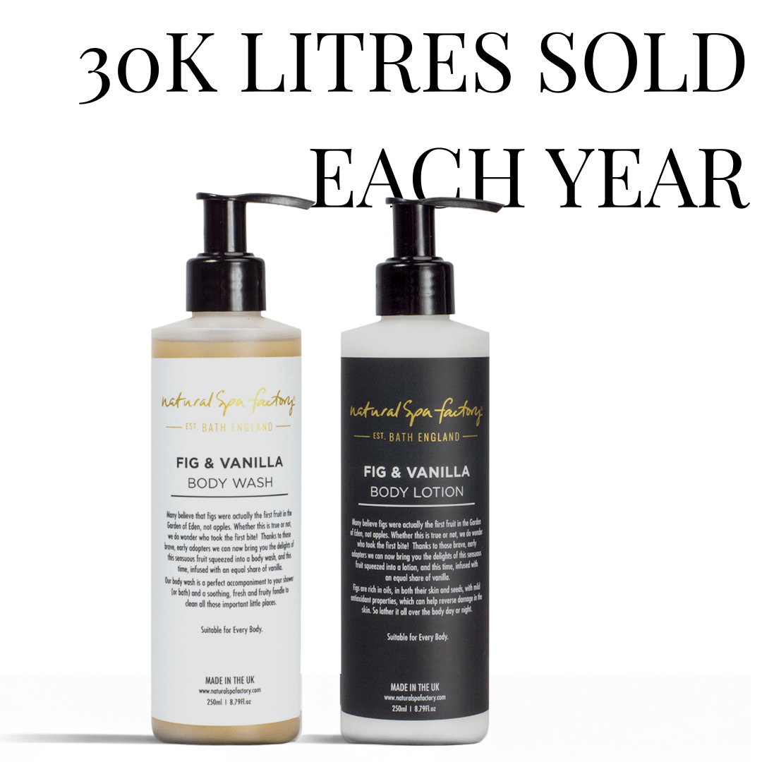Fig & Vanilla Duo Set Body Wash & Body Lotion - Natural Spa Factory Retail