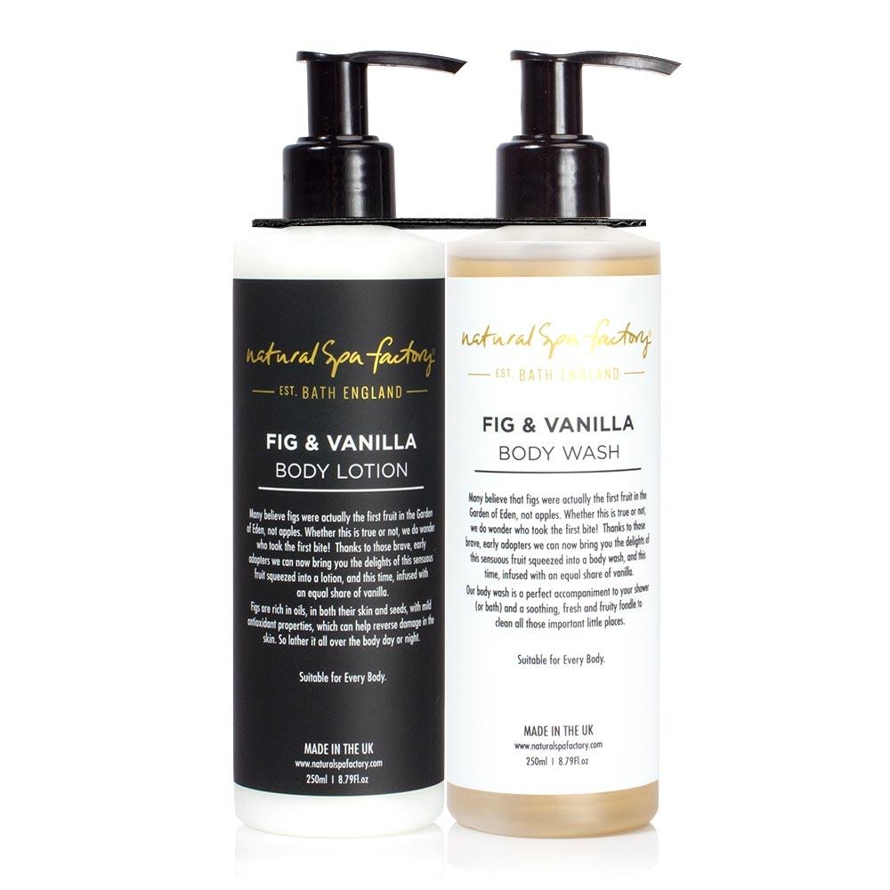 Fig & Vanilla Body Wash and Body Lotion Duo Set (250ml) - Natural Spa Factory Retail