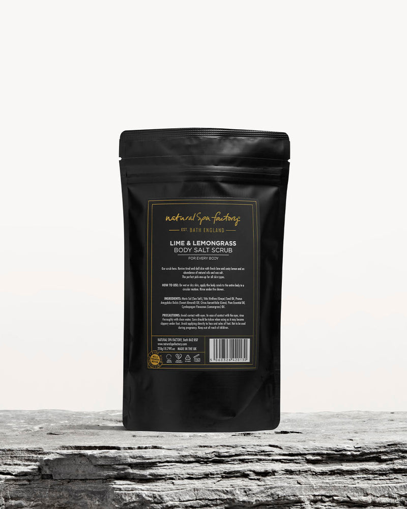 Lime & Lemongrass Body Salt Scrub - Invigorating (250g) - Vegan Friendly