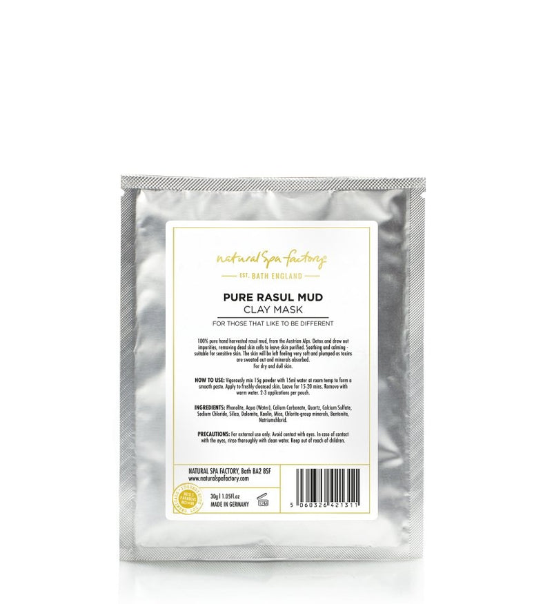 PURE RASUL MUD CLAY FACE MASK - FOR DETOXING & CALMING (30G) SET OF 3 - VEGAN FRIENDLY
